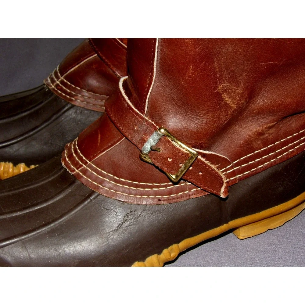 L.L. Bean Vintage Brown Buckle MAINE Hunting Show Duck Boots Men's 10M